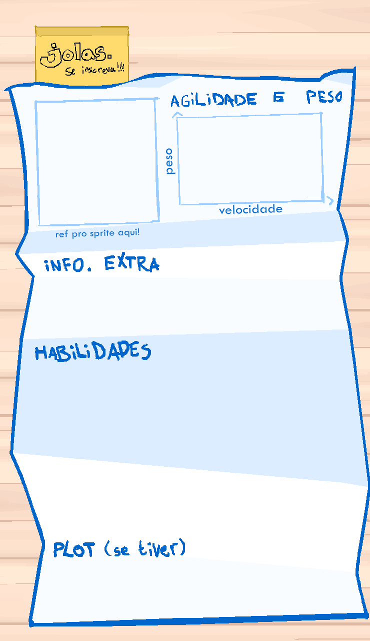 Ficha de inscrição vazia pro jolas.