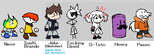 Personagens presentes no jolas. atualmente